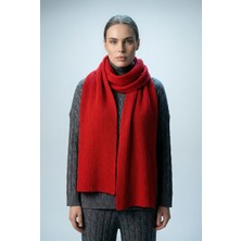 Shophia Kadın Triko Örgü Atkı - Kırmızı