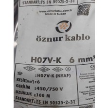 Öznur H07V-K 6mm (Nyaf) Siyah Kablo 100 Metre