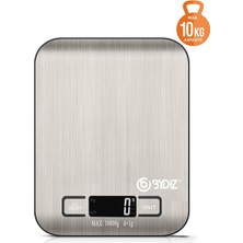 Özbience 10 kg Hassas Mutfak Tartısı, Paslanmaz Çelik, 1 Gram Hassasiyet, Pili Hediye