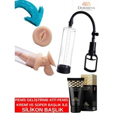 Aşkın Deposu Men Powerup Peniş Pompa Seti - Penis Pompası + Vagina Başlık + Penis Bakım Krem Süper  Set