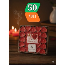 Rosfloa 50'li Premium Tealight Mum–4 Saat Yanış-Buhurdanlık, Sevgililer Günü, Kutlama, Doğum Günü,düğün Kına
