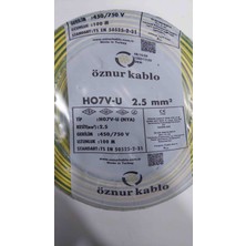 Öznur Kablo HO7V-U (Nya) 2.5mm² Sarı-Yeşil Kablo