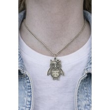 Herşey Nota Owl Charm – Baykuş Figürlü Unisex Kolye (60 cm Zincir)