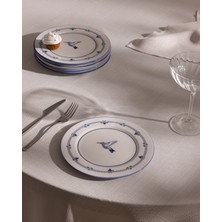 Madame Coco Oiseau 6'lı Pasta Tabağı Seti - Mavi/beyaz - 19 cm