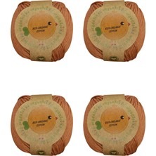Organickid Organik Pamuk El Örgü İpi Taba Kahve - Saddle Brown 4'lü Paket