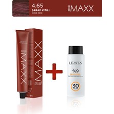 Maxx Deluxe Tüp Boya 60 ml - 20 V Oksidan 60 ml 4.65 Şarap Kızılı