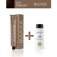 Maxx Deluxe Tüp Boya 60 ml - 20 V Oksidan 60 ml 5.67 Efsanevi Kahve