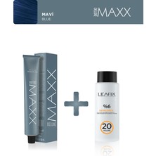 Maxx Deluxe Tüp Boya 60 ml - 30 V Oksidan 60 ml Mavi