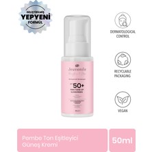 Jeuvenile SPF 50+ PINK Tone-Up Sunscreen Yüksek Korumalı Renk Tonu Eşitleyici Pembe Güneş Kremi 50 ml