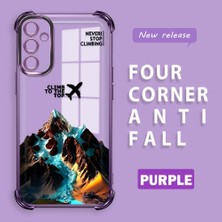 HONTINGA Samsung Galaxy A14 ile Uyumlu Şeffaf Kılıfı Düşüme Önleyici Basitlik Anti Düşme Kamera Korumali Uçak Desen Yumuşak Silikon Telefon Kılıfı Kadın ve Erkek Için Uygundur K3-0203