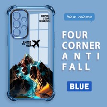 HONTINGA Samsung Galaxy A52 5g ile Uyumlu Şeffaf Kılıfı Düşüme Önleyici Basitlik Anti Düşme Kamera Korumali Uçak Desen Yumuşak Silikon Telefon Kılıfı Kadın ve Erkek Için Uygundur K3-0203