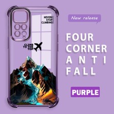 HONTINGA Xiaomi Redmi Note 11S ile Uyumlu Şeffaf Kılıfı Düşüme Önleyici Basitlik Anti Düşme Kamera Korumali Uçak Desen Yumuşak Silikon Telefon Kılıfı Kadın ve Erkek Için Uygundur K3-0203