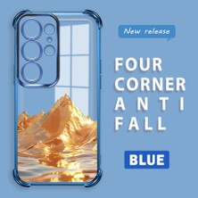 HONTINGA Samsung Galaxy S25 Ultra ile Uyumlu Şeffaf Kılıfı Düşüme Önleyici Basitlik Anti Düşme Kamera Korumali Altın Dağ Desen Yumuşak Silikon Telefon Kılıfı Kadın ve Erkek Için Uygundur K3-0204