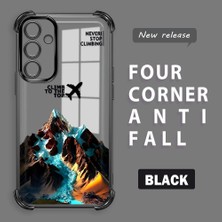 HONTINGA Samsung Galaxy A16 ile Uyumlu Şeffaf Kılıfı Düşüme Önleyici Basitlik Anti Düşme Kamera Korumali Uçak Desen Yumuşak Silikon Telefon Kılıfı Kadın ve Erkek Için Uygundur K3-0203