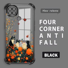 HONTINGA Xiaomi Redmi 10A ile Uyumlu Şeffaf Kılıfı Düşüme Önleyici Basitlik Anti Düşme Kamera Korumali Kedi Desen Yumuşak Silikon Telefon Kılıfı Kadın ve Erkek Için Uygundur K3-0207