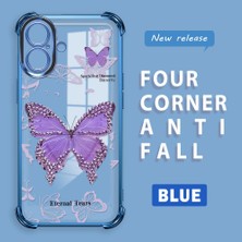 HONTINGA iPhone 16 ile Uyumlu Şeffaf Kılıfı Düşüme Önleyici Basitlik Anti Düşme Kamera Korumali Kelebek Desen Yumuşak Silikon Telefon Kılıfı Kadın ve Erkek Için Uygundur K3-0205