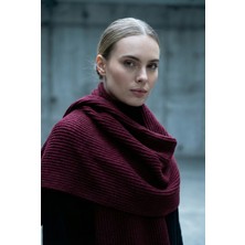 Shophia Kadın Triko Örgü Atkı - Bordo