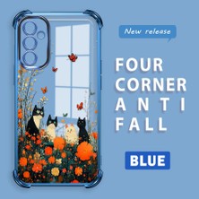 HONTINGA Samsung Galaxy M23 5g ile Uyumlu Şeffaf Kılıfı Düşüme Önleyici Basitlik Anti Düşme Kamera Korumali Kedi Desen Yumuşak Silikon Telefon Kılıfı Kadın ve Erkek Için Uygundur K3-0207