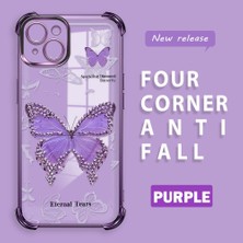 HONTINGA iPhone 14 Plus ile Uyumlu Şeffaf Kılıfı Düşüme Önleyici Basitlik Anti Düşme Kamera Korumali Kelebek Desen Yumuşak Silikon Telefon Kılıfı Kadın ve Erkek Için Uygundur K3-0205