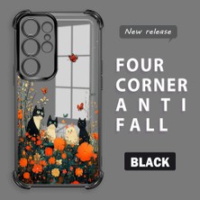 HONTINGA Samsung Galaxy S22 Ultra ile Uyumlu Şeffaf Kılıfı Düşüme Önleyici Basitlik Anti Düşme Kamera Korumali Kedi Desen Yumuşak Silikon Telefon Kılıfı Kadın ve Erkek Için Uygundur K3-0207