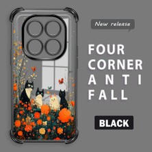 HONTINGA Xiaomi Redmi Note 14 Pro 4g ile Uyumlu Şeffaf Kılıfı Düşüme Önleyici Basitlik Anti Düşme Kamera Korumali Kedi Desen Yumuşak Silikon Telefon Kılıfı Kadın ve Erkek Için Uygundur K3-0207