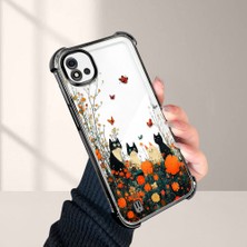 HONTINGA Realme C20 ile Uyumlu Şeffaf Kılıfı Düşüme Önleyici Basitlik Anti Düşme Kamera Korumali Kedi Desen Yumuşak Silikon Telefon Kılıfı Kadın ve Erkek Için Uygundur K3-0207