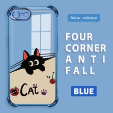 HONTINGA iPhone 7 ile Uyumlu Şeffaf Kılıfı Düşüme Önleyici Basitlik Anti Düşme Kamera Korumali Şirin Kedi Desen Yumuşak Silikon Telefon Kılıfı Kadın ve Erkek Için Uygundur K3-0206
