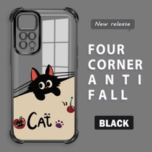 HONTINGA Xiaomi Redmi Note 11S ile Uyumlu Şeffaf Kılıfı Düşüme Önleyici Basitlik Anti Düşme Kamera Korumali Şirin Kedi Desen Yumuşak Silikon Telefon Kılıfı Kadın ve Erkek Için Uygundur K3-0206