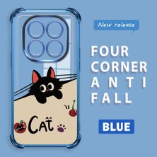 HONTINGA Xiaomi Redmi Note 14 Pro 4g ile Uyumlu Şeffaf Kılıfı Düşüme Önleyici Basitlik Anti Düşme Kamera Korumali Şirin Kedi Desen Yumuşak Silikon Telefon Kılıfı Kadın ve Erkek Için Uygundur K3-0206