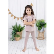 Şehrazat Handmade Tasarım Alt Üst Pamuklu Çocuk Takım (Tişört-Uzun Tayt)