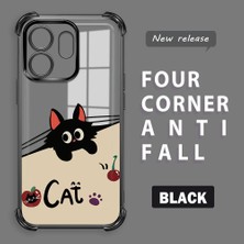 HONTINGA Infinix Hot 50I ile Uyumlu Şeffaf Kılıfı Düşüme Önleyici Basitlik Anti Düşme Kamera Korumali Şirin Kedi Desen Yumuşak Silikon Telefon Kılıfı Kadın ve Erkek Için Uygundur K3-0206