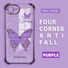 HONTINGA iPhone 16E ile Uyumlu Şeffaf Kılıfı Düşüme Önleyici Basitlik Anti Düşme Kamera Korumali Kelebek Desen Yumuşak Silikon Telefon Kılıfı Kadın ve Erkek Için Uygundur K3-0205