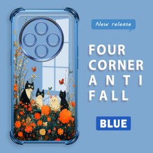 HONTINGA Xiaomi Redmi 14C ile Uyumlu Şeffaf Kılıfı Düşüme Önleyici Basitlik Anti Düşme Kamera Korumali Kedi Desen Yumuşak Silikon Telefon Kılıfı Kadın ve Erkek Için Uygundur K3-0207