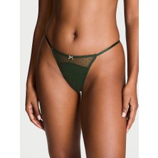 Victoria's Secret Tül Pamuklu Puantiyeli V-String Külot
