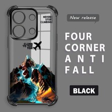 HONTINGA Xiaomi Redmi Note 13 4g ile Uyumlu Şeffaf Kılıfı Düşüme Önleyici Basitlik Anti Düşme Kamera Korumali Uçak Desen Yumuşak Silikon Telefon Kılıfı Kadın ve Erkek Için Uygundur K3-0203