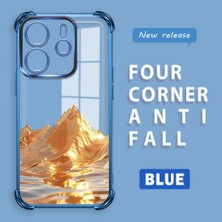 HONTINGA Xiaomi Redmi Note 14 4g ile Uyumlu Şeffaf Kılıfı Düşüme Önleyici Basitlik Anti Düşme Kamera Korumali Altın Dağ Desen Yumuşak Silikon Telefon Kılıfı Kadın ve Erkek Için Uygundur K3-0204