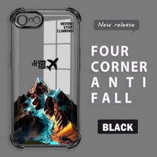 HONTINGA iPhone 8 ile Uyumlu Şeffaf Kılıfı Düşüme Önleyici Basitlik Anti Düşme Kamera Korumali Uçak Desen Yumuşak Silikon Telefon Kılıfı Kadın ve Erkek Için Uygundur K3-0203