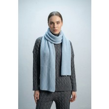 Shophia Kadın Triko Örgü Atkı - Bebe Mavi