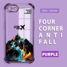 HONTINGA iPhone Se 2020 ile Uyumlu Şeffaf Kılıfı Düşüme Önleyici Basitlik Anti Düşme Kamera Korumali Uçak Desen Yumuşak Silikon Telefon Kılıfı Kadın ve Erkek Için Uygundur K3-0203