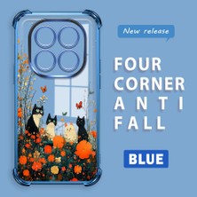 HONTINGA Xiaomi Redmi Note 14 Pro 4g ile Uyumlu Şeffaf Kılıfı Düşüme Önleyici Basitlik Anti Düşme Kamera Korumali Kedi Desen Yumuşak Silikon Telefon Kılıfı Kadın ve Erkek Için Uygundur K3-0207