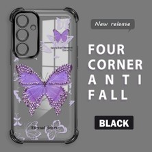 HONTINGA Samsung Galaxy A35 ile Uyumlu Şeffaf Kılıfı Düşüme Önleyici Basitlik Anti Düşme Kamera Korumali Kelebek Desen Yumuşak Silikon Telefon Kılıfı Kadın ve Erkek Için Uygundur K3-0205