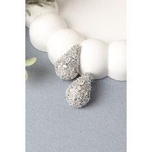By Barun Damla Küpe Baget Zirkon Taşlı Silver 925 Ayar Gümüş Küpe