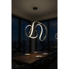 Eylül LED Avize 24W | Krom Kaplama Modern Sarkıt Avize | 3 Renk Işık Seçenekli (Beyaz-Sarı-Günışığı)