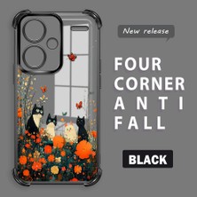 HONTINGA Xiaomi Redmi Note 13 Pro Plus 5g ile Uyumlu Şeffaf Kılıfı Düşüme Önleyici Basitlik Anti Düşme Kamera Korumali Kedi Desen Yumuşak Silikon Telefon Kılıfı Kadın ve Erkek Için Uygundur K3-0207