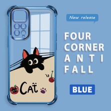 HONTINGA Xiaomi Redmi Note 11 ile Uyumlu Şeffaf Kılıfı Düşüme Önleyici Basitlik Anti Düşme Kamera Korumali Şirin Kedi Desen Yumuşak Silikon Telefon Kılıfı Kadın ve Erkek Için Uygundur K3-0206