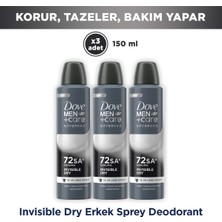 Dove Men +Care Advanced Erkek Deodorant 72 Saat Koruma Invisible Dry 150 ml X3