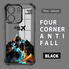 HONTINGA Xiaomi Redmi 13C ile Uyumlu Şeffaf Kılıfı Düşüme Önleyici Basitlik Anti Düşme Kamera Korumali Uçak Desen Yumuşak Silikon Telefon Kılıfı Kadın ve Erkek Için Uygundur K3-0203