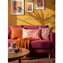 Rahan Design Kaplan Desenli Pembe Kırmızı Çift Taraflı Süet Kırlent Kılıfı - 30X50CM - Dekoratif Dikdörtgen Kırlent Kılıfı