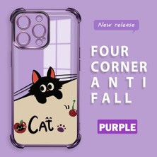 HONTINGA iPhone 14 Pro Max ile Uyumlu Şeffaf Kılıfı Düşüme Önleyici Basitlik Anti Düşme Kamera Korumali Şirin Kedi Desen Yumuşak Silikon Telefon Kılıfı Kadın ve Erkek Için Uygundur K3-0206