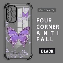 HONTINGA Samsung Galaxy A52 ile Uyumlu Şeffaf Kılıfı Düşüme Önleyici Basitlik Anti Düşme Kamera Korumali Kelebek Desen Yumuşak Silikon Telefon Kılıfı Kadın ve Erkek Için Uygundur K3-0205